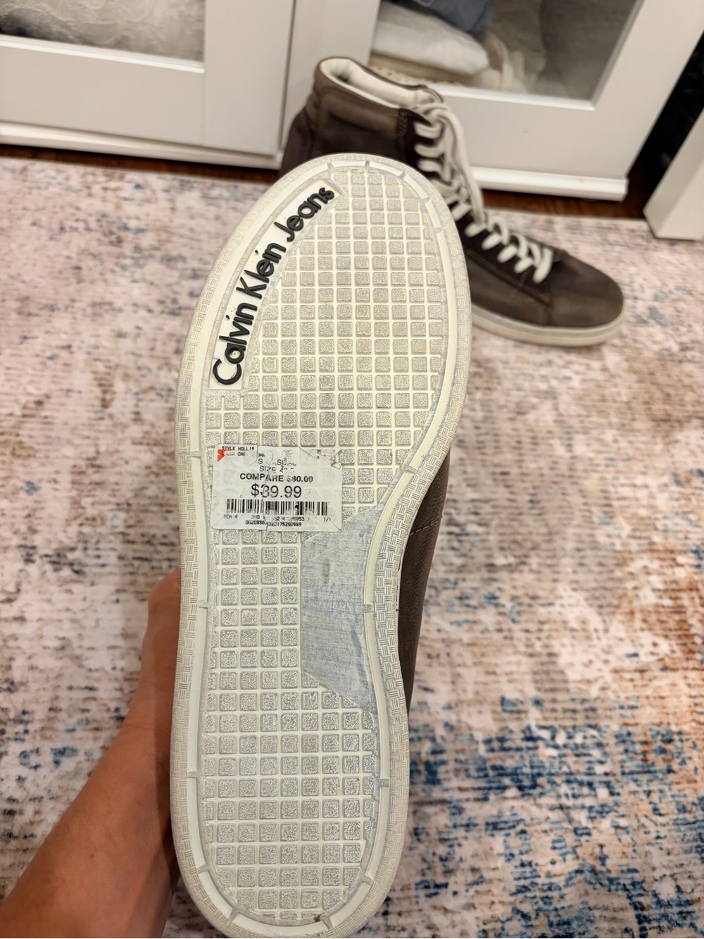 Men's Calvin Klein Brown High-Top Casual Sneakers - Picture 2 of 3